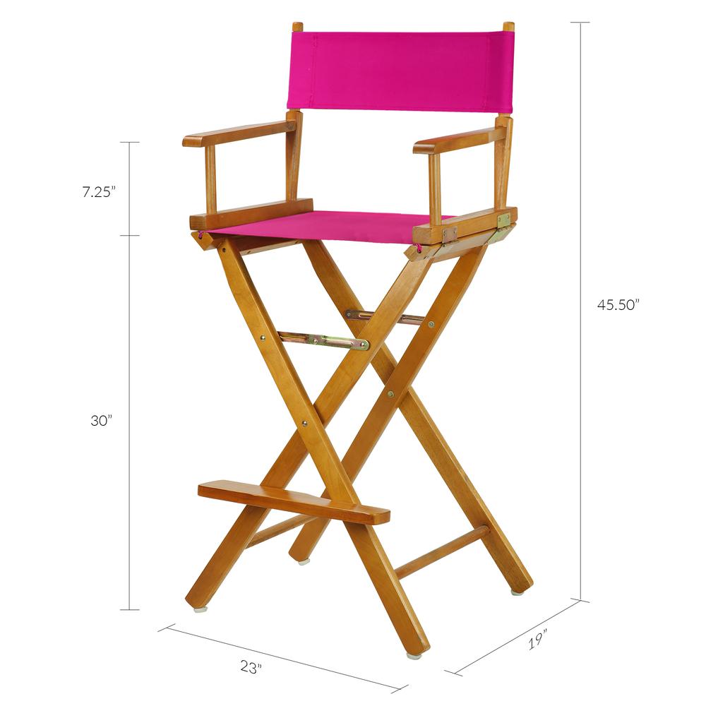 30" Director's Chair Honey Oak Frame-Magenta Canvas. Picture 6
