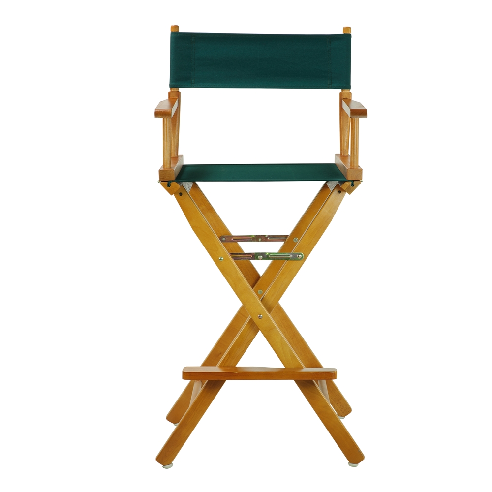 30" Director's Chair Honey Oak Frame-Hunter Green Canvas. Picture 1
