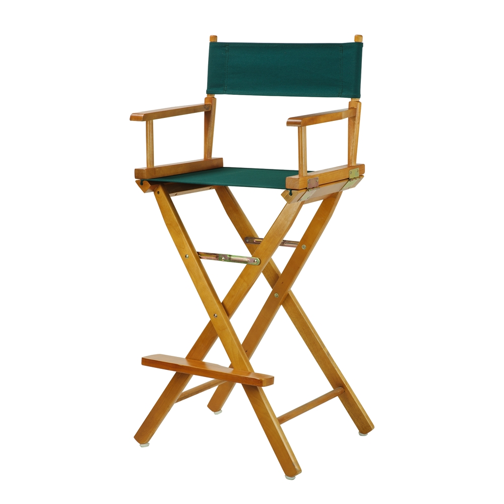 30" Director's Chair Honey Oak Frame-Hunter Green Canvas. Picture 2