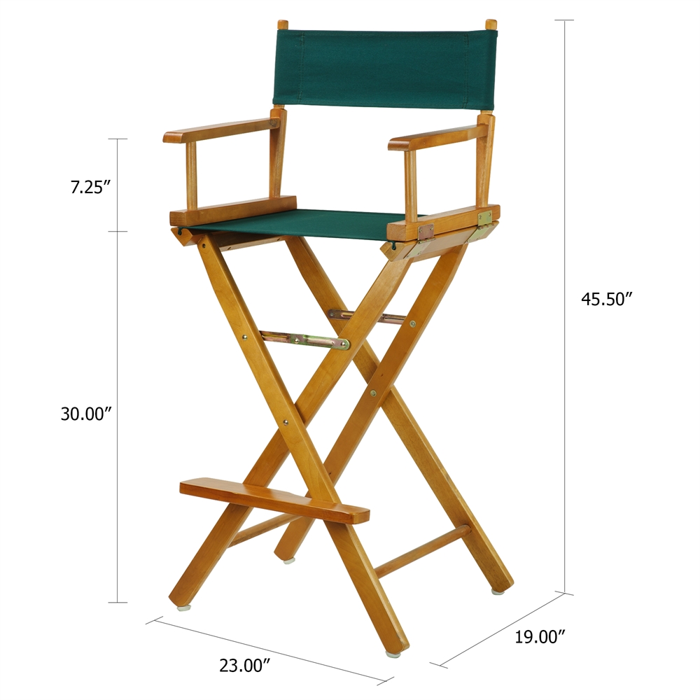 30" Director's Chair Honey Oak Frame-Hunter Green Canvas. Picture 5