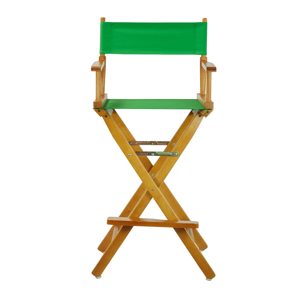 30" Director's Chair Honey Oak Frame-Green Canvas. Picture 1