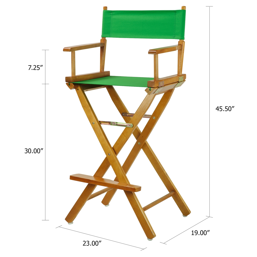 30" Director's Chair Honey Oak Frame-Green Canvas. Picture 5