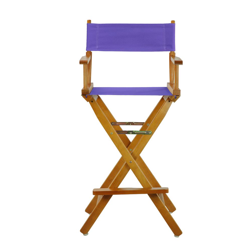 30" Director's Chair Honey Oak Frame-Purple Canvas. Picture 1