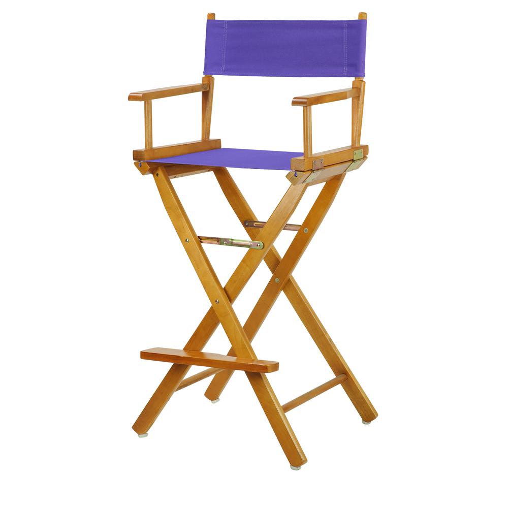30" Director's Chair Honey Oak Frame-Purple Canvas. Picture 5