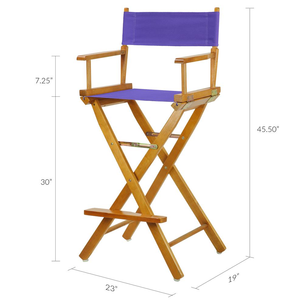 30" Director's Chair Honey Oak Frame-Purple Canvas. Picture 6