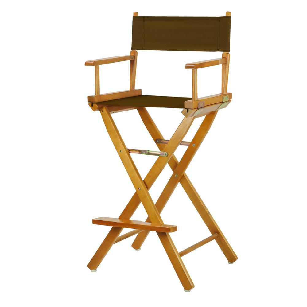 30" Director's Chair Honey Oak Frame-Brown Canvas. Picture 5