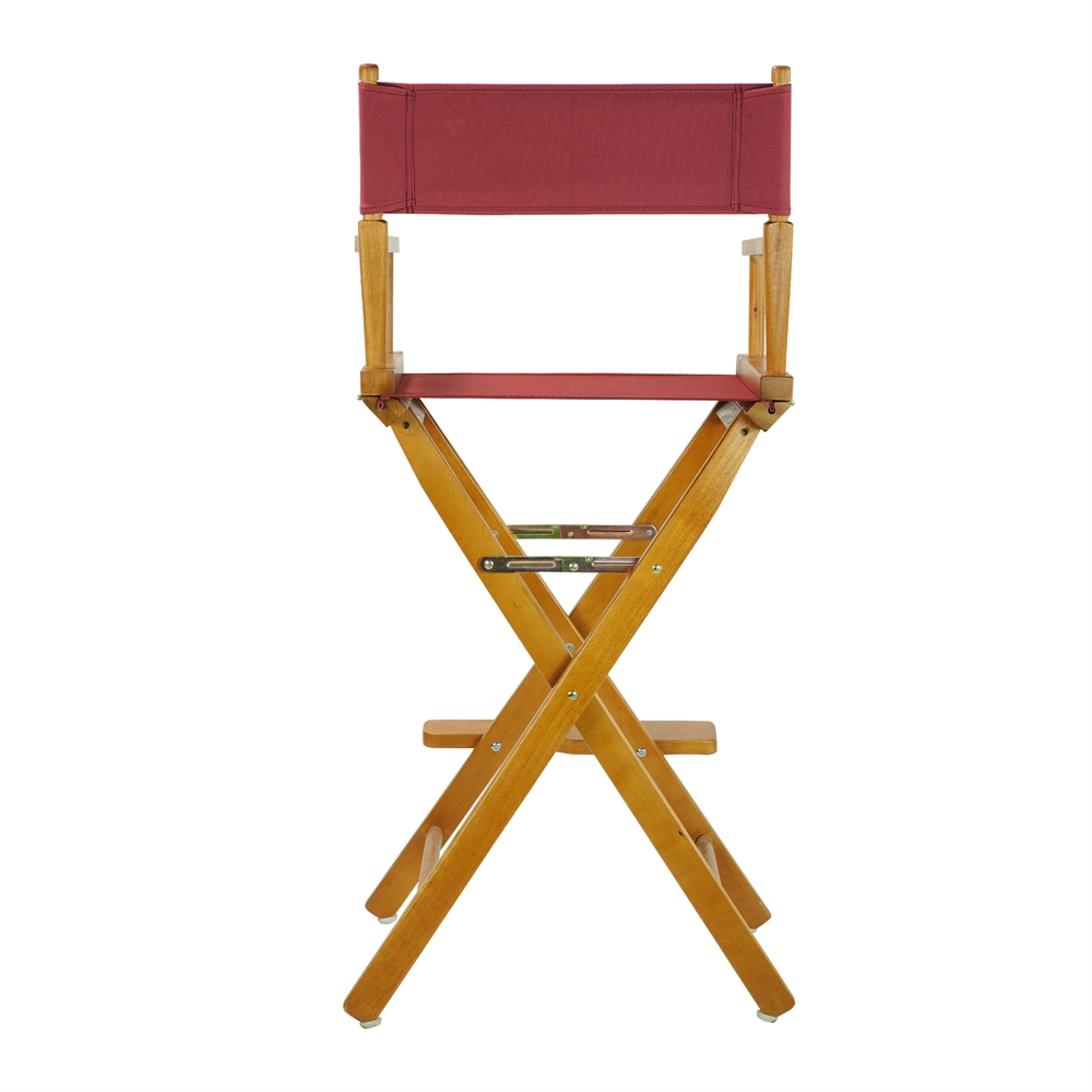 30" Director's Chair Honey Oak Frame-Burgundy Canvas. Picture 4
