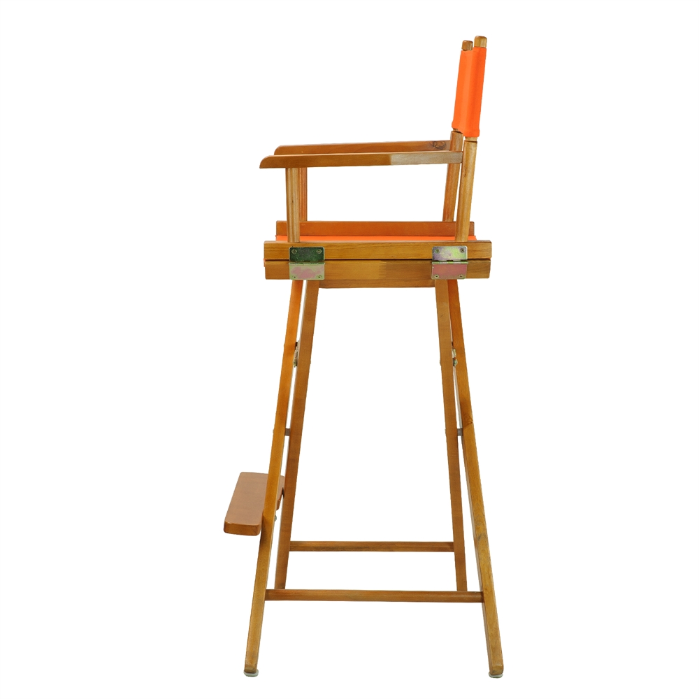30" Director's Chair Honey Oak Frame- Tangerine Canvas. Picture 3
