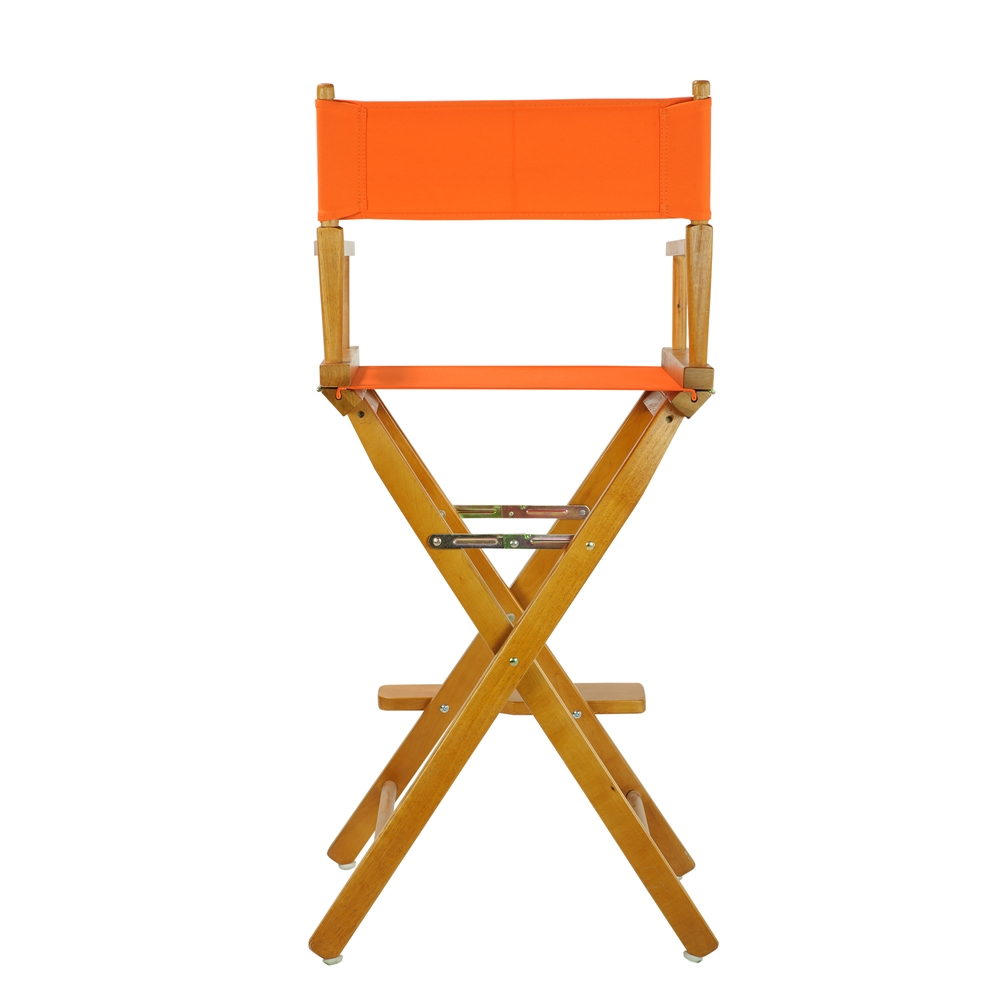 30" Director's Chair Honey Oak Frame- Tangerine Canvas. Picture 4