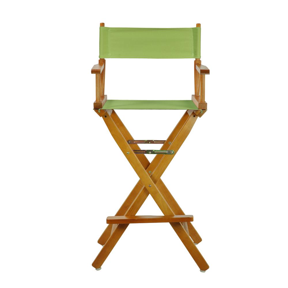 30" Director's Chair Honey Oak Frame-Lime Green Canvas. Picture 1