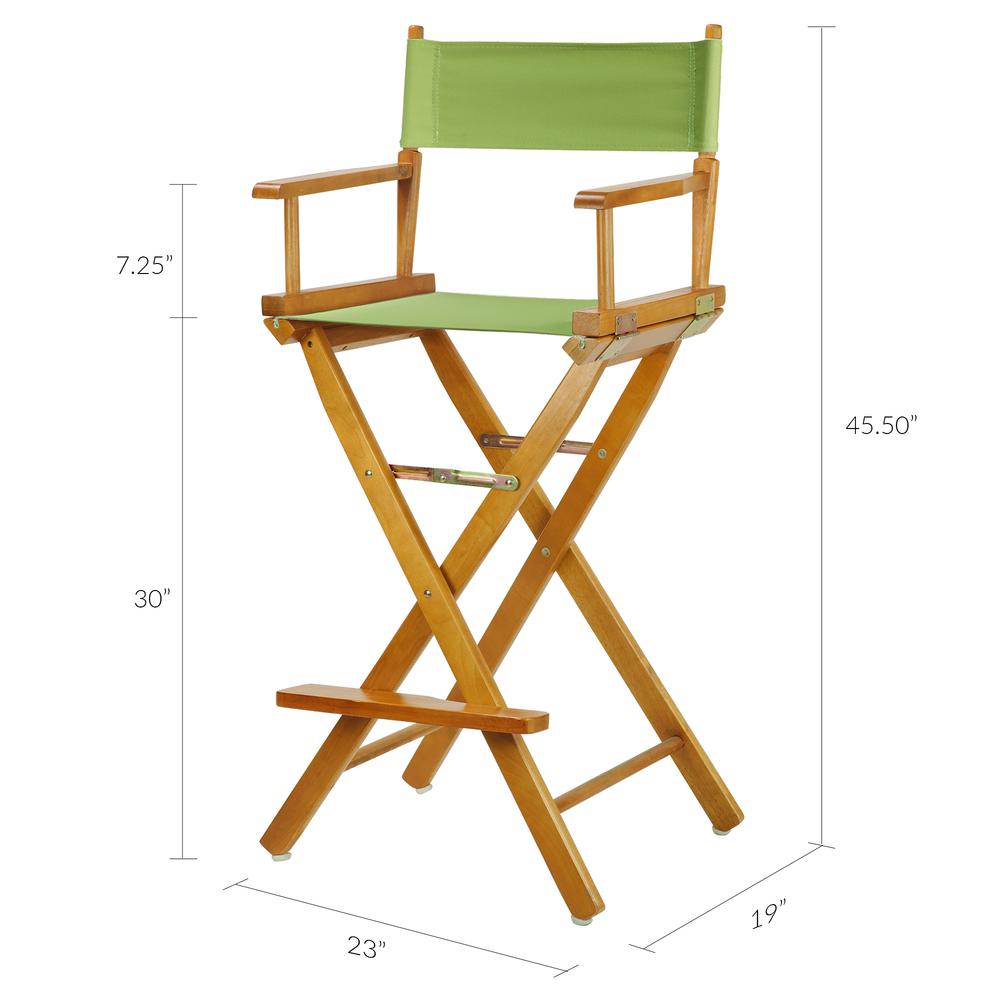 30" Director's Chair Honey Oak Frame-Lime Green Canvas. Picture 6