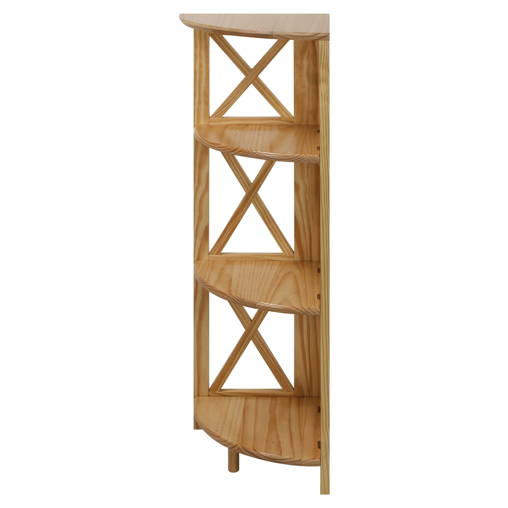 Montego 4-Shelf Corner Folding Bookcase-Natural. Picture 2