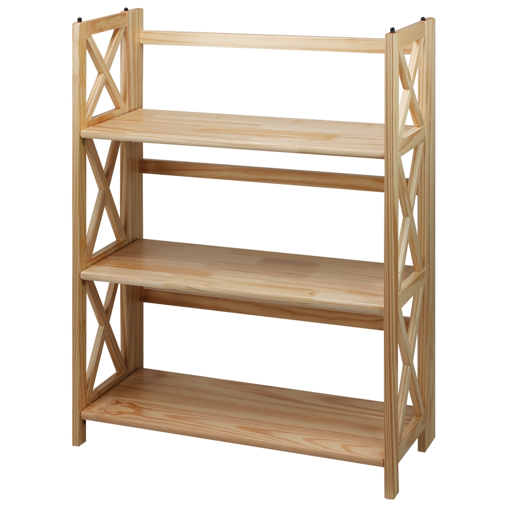 Montego 3-Shelf Folding Bookcase -Natural. Picture 2