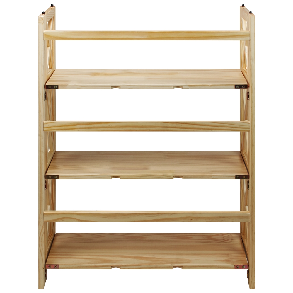 Montego 3-Shelf Folding Bookcase -Natural. Picture 4