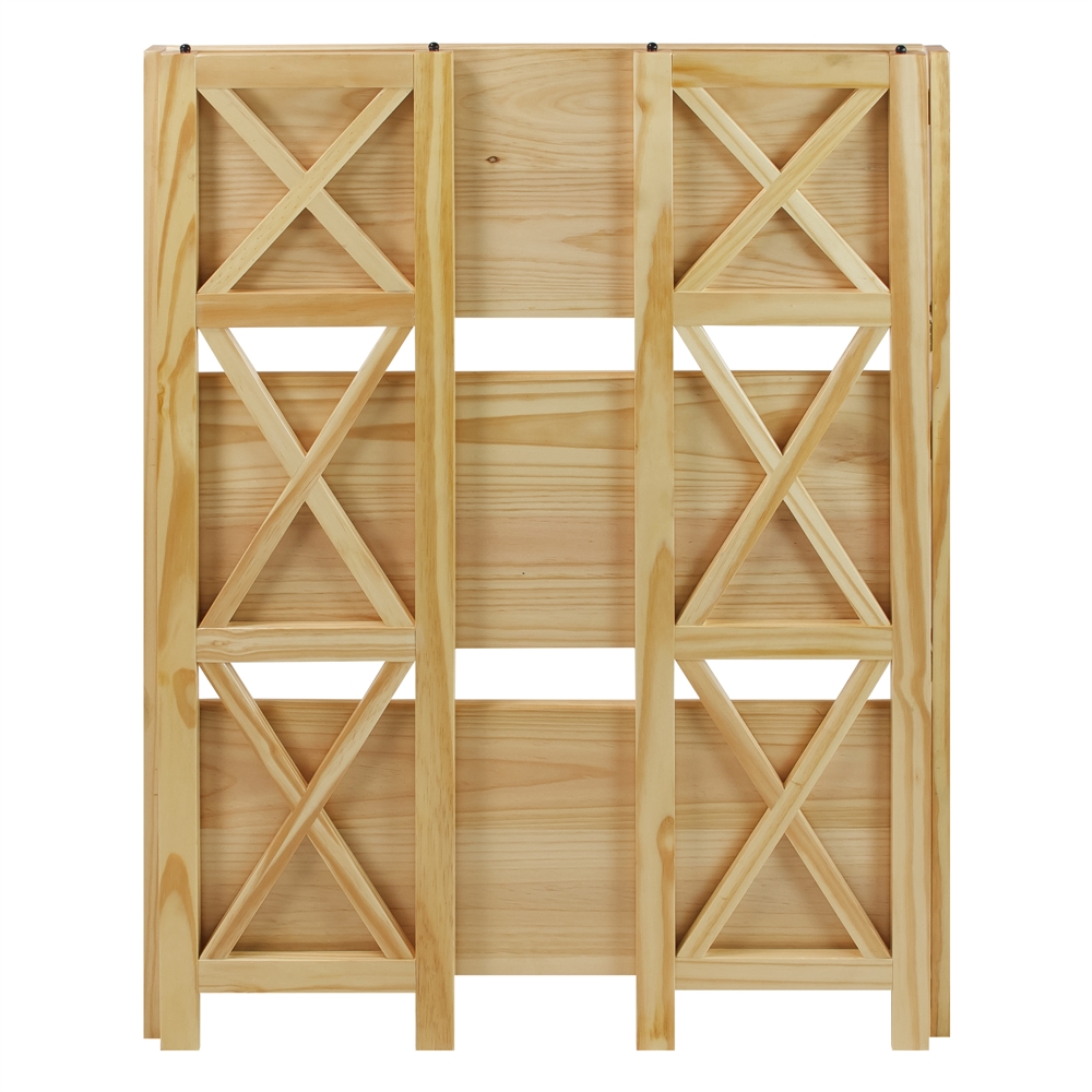 Montego 3-Shelf Folding Bookcase -Natural. Picture 5