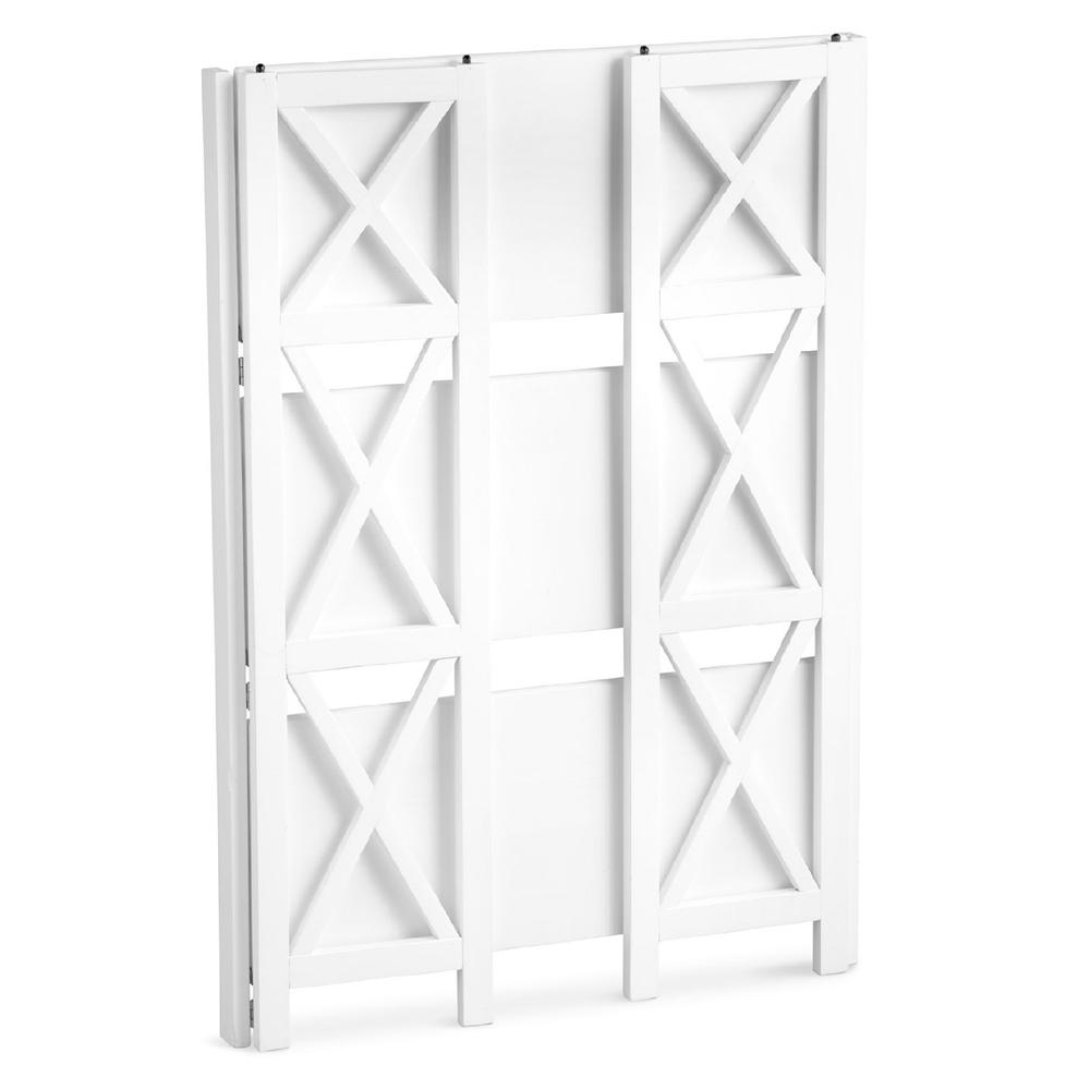 Montego 3-Shelf Folding Bookcase - White. Picture 2
