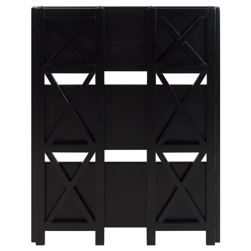 Montego 3-Shelf Folding Bookcase -Black. Picture 5