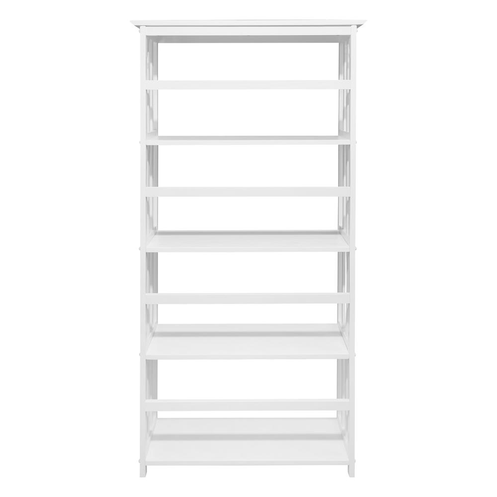 Mission Style 5-Shelf Bookcase - White. Picture 4