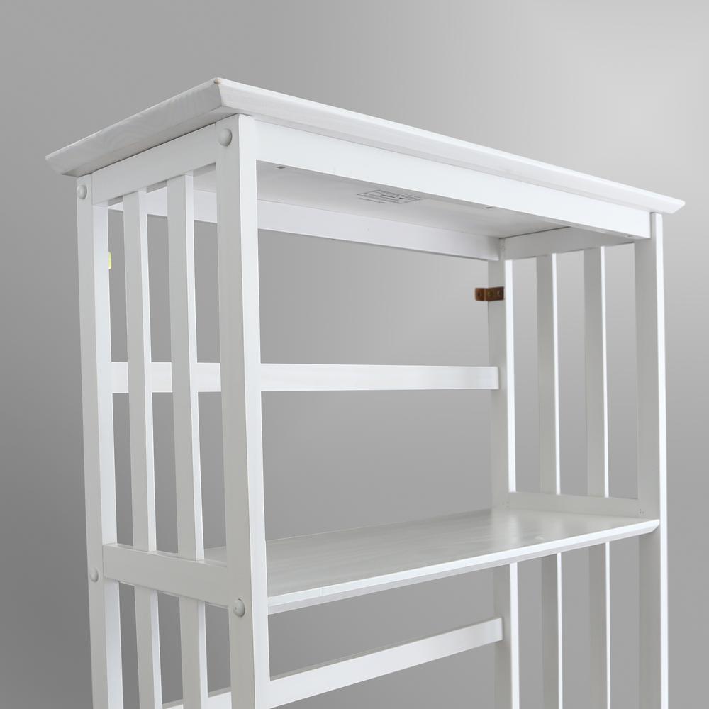Mission Style 5-Shelf Bookcase - White. Picture 8