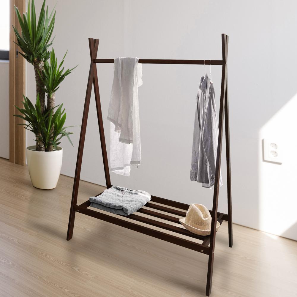Teepee Coat Rack with Shelf - Truffle Brown. Picture 7