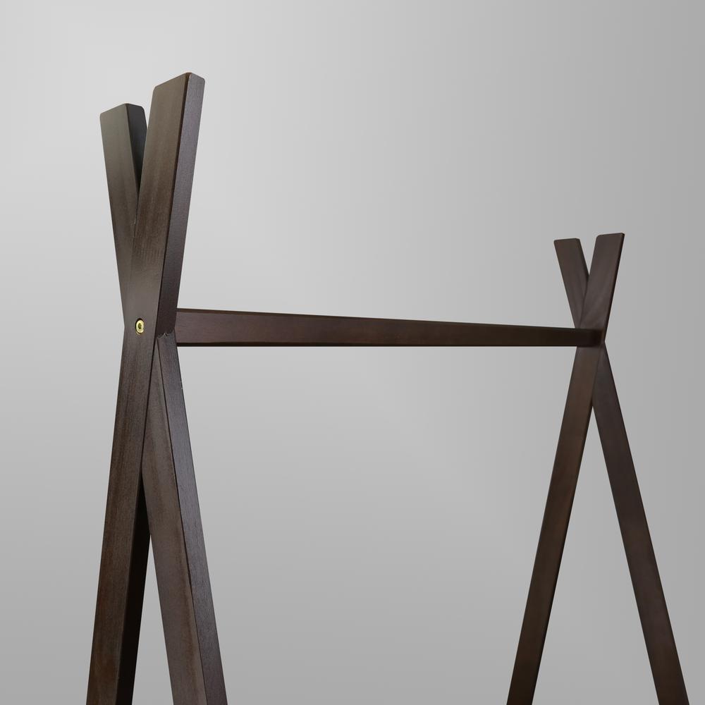 Teepee Coat Rack with Shelf - Truffle Brown. Picture 9
