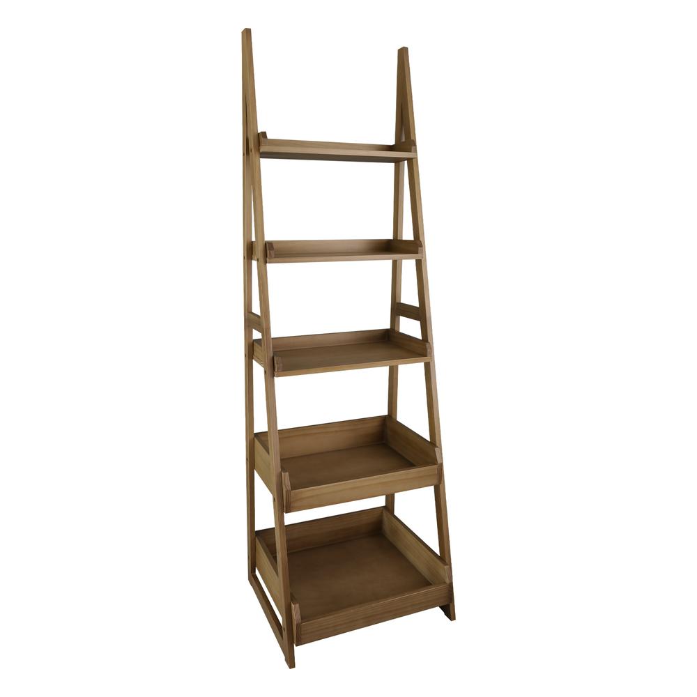 Cascade 5-Shelf Ladder Bookcase - Alpine Gray. Picture 5