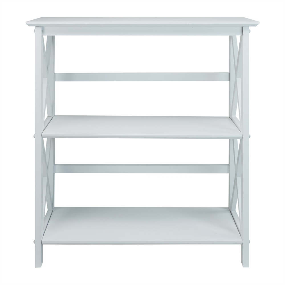 Montego 3-Shelf Bookcase-White. Picture 1