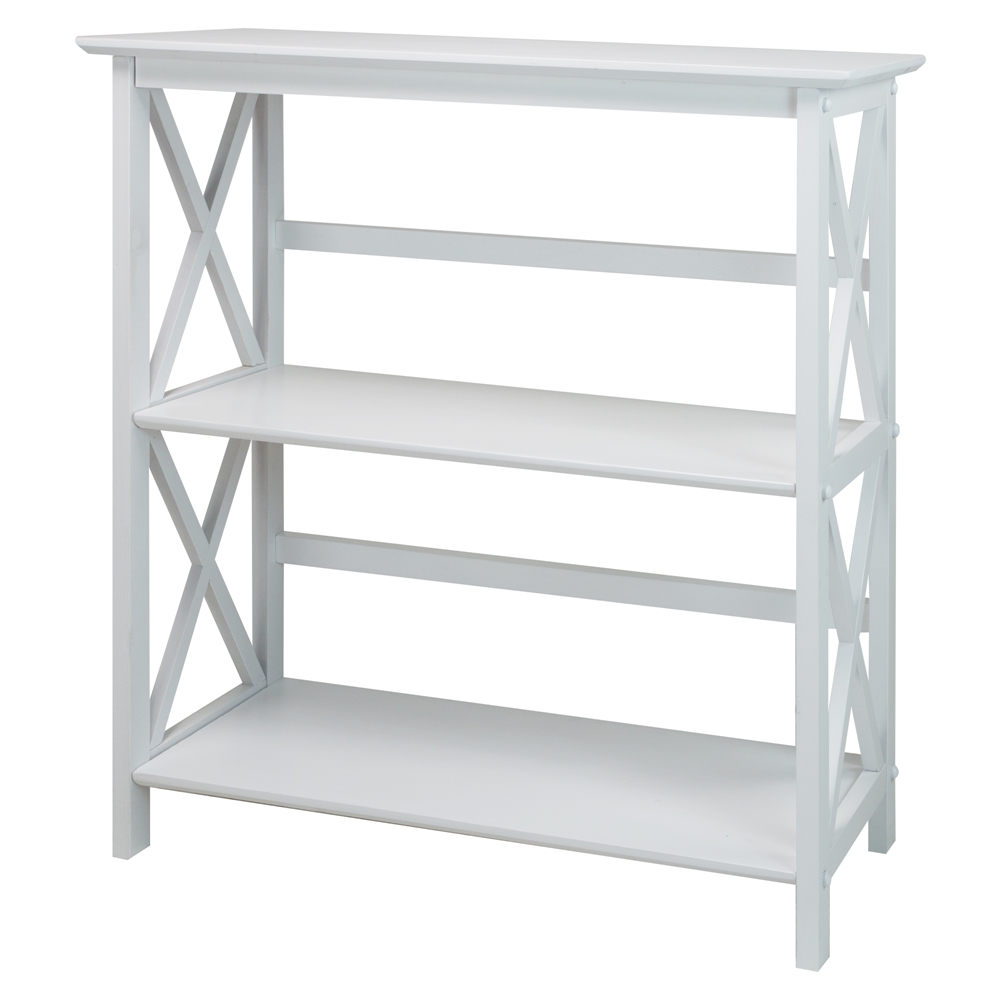 Montego 3-Shelf Bookcase-White. Picture 2