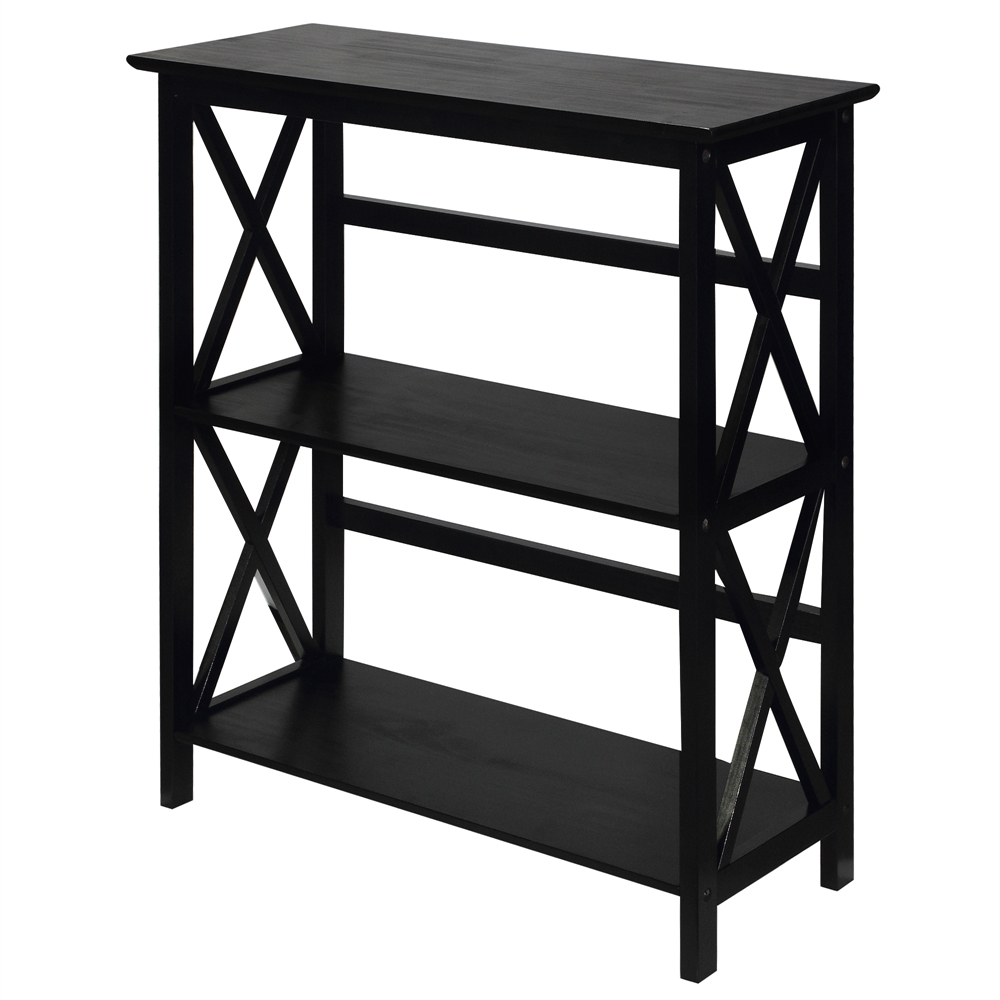 Montego 3-Shelf Bookcase-Black. Picture 4