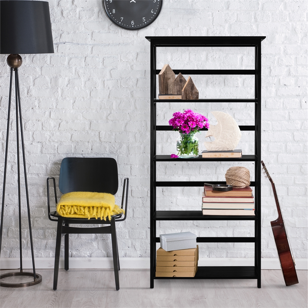 Montego 5-Shelf Bookcase-Black. Picture 6