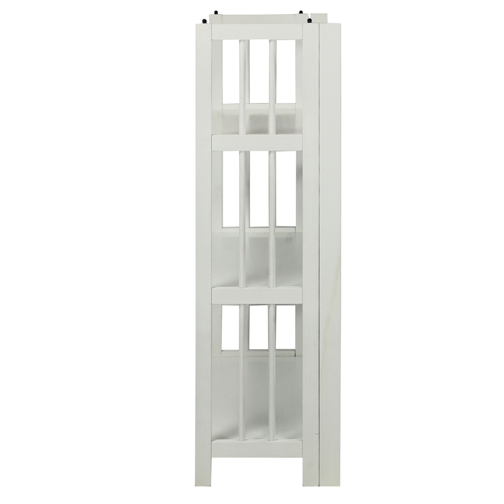 3-Shelf Folding Stackable Bookcase 27.5" Wide-White. Picture 3