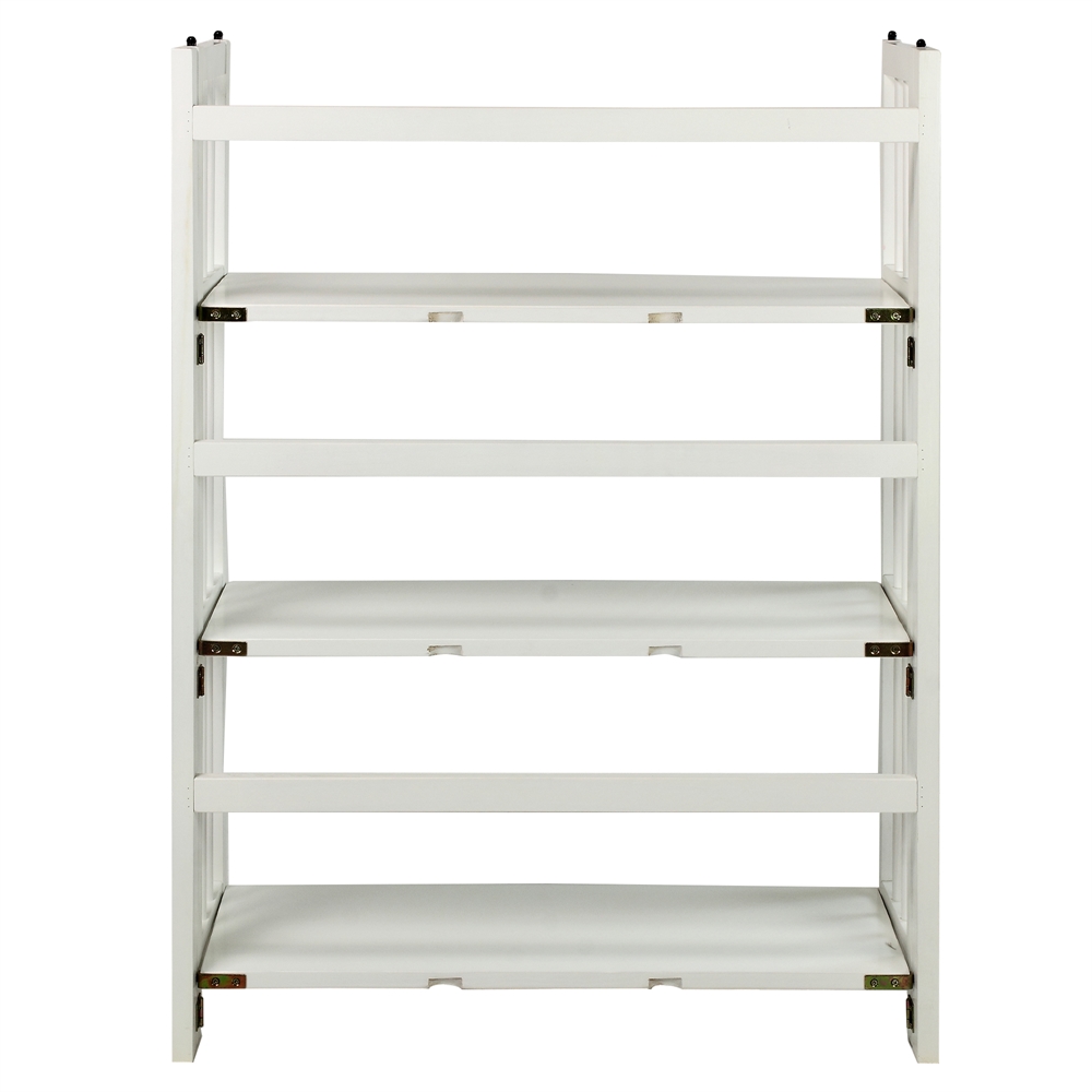 3-Shelf Folding Stackable Bookcase 27.5" Wide-White. Picture 4