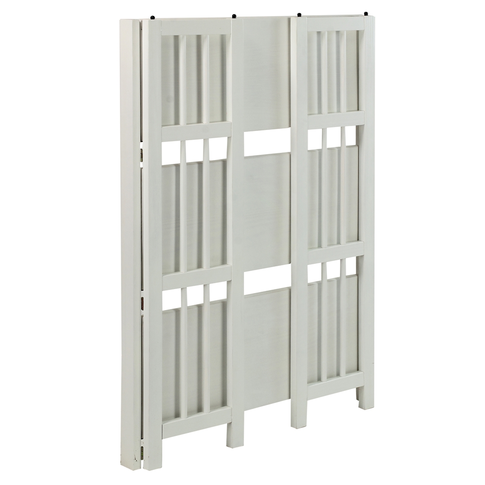 3-Shelf Folding Stackable Bookcase 27.5" Wide-White. Picture 5