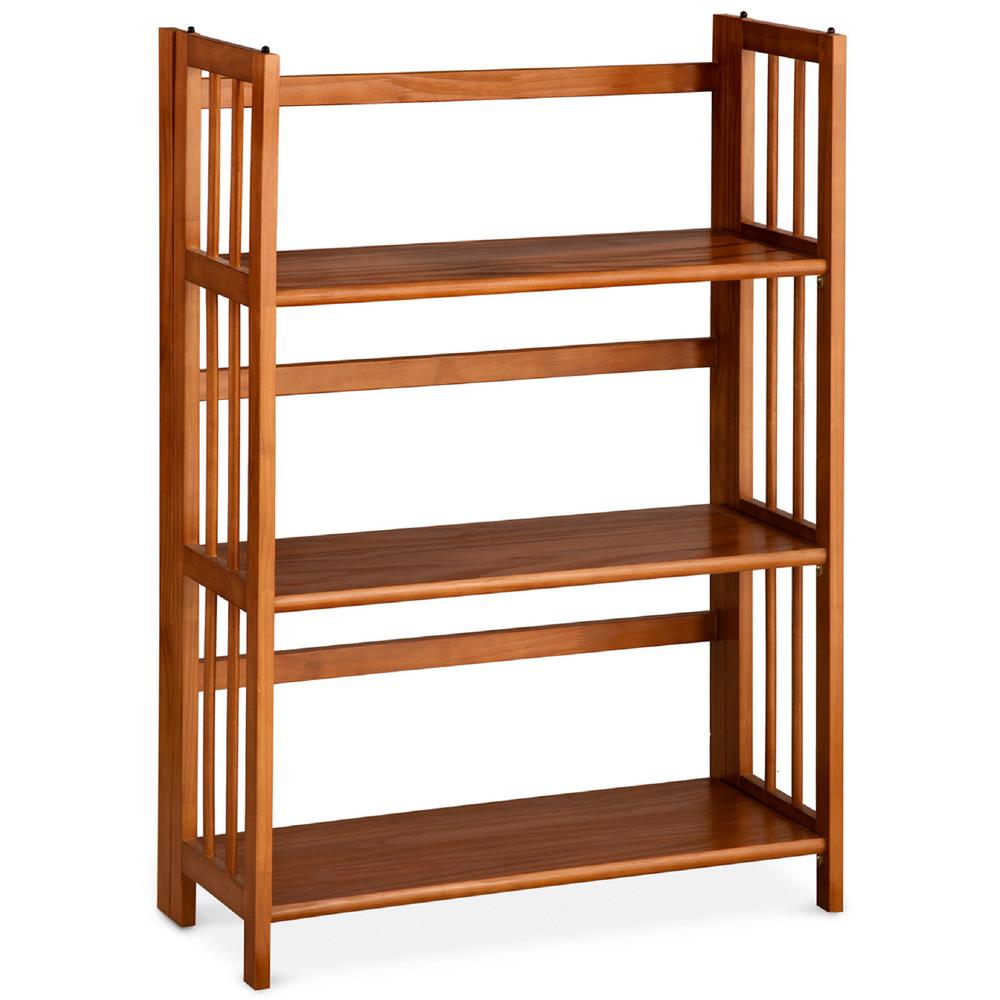 3 Shelf Folding Stackable Bookcase 27 5, Folding Wooden Shelves