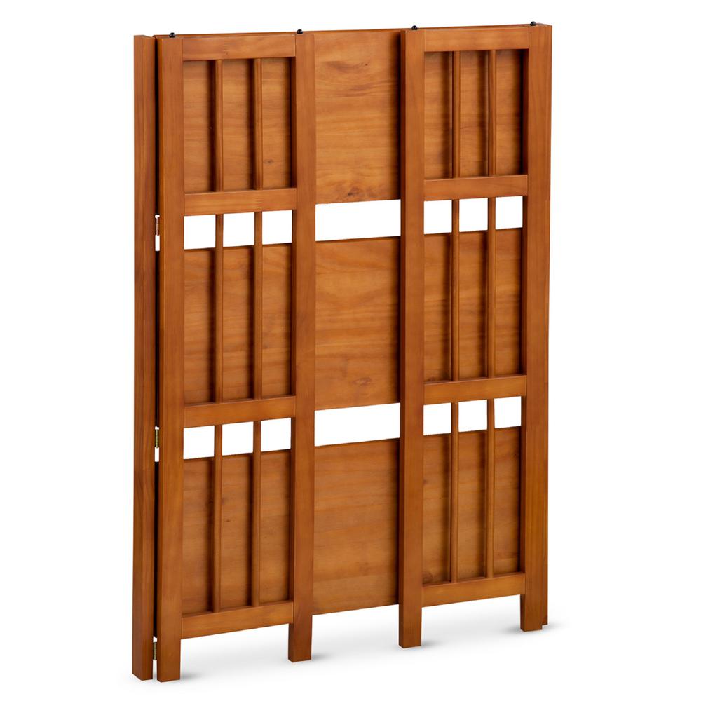 3-Shelf Folding Stackable Bookcase 27.5" Wide - Chestnut. Picture 2