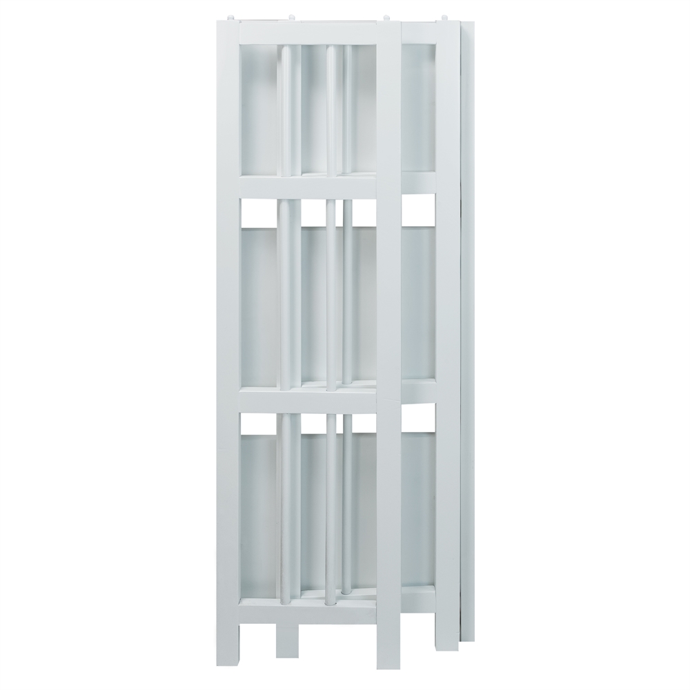 3-Shelf Folding Bookcase 14" Wide-White. Picture 5