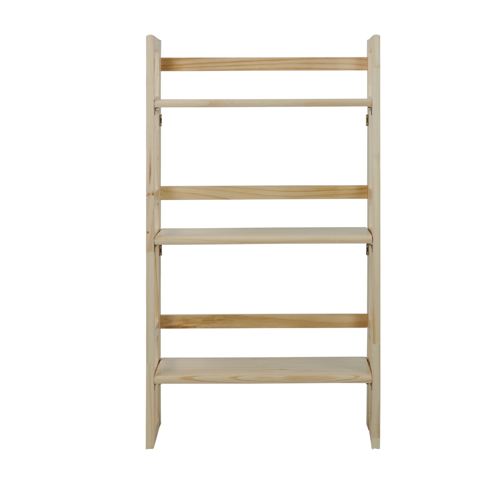 3-Shelf Folding Student Bookcase 20.75" Wide-Natural. Picture 1