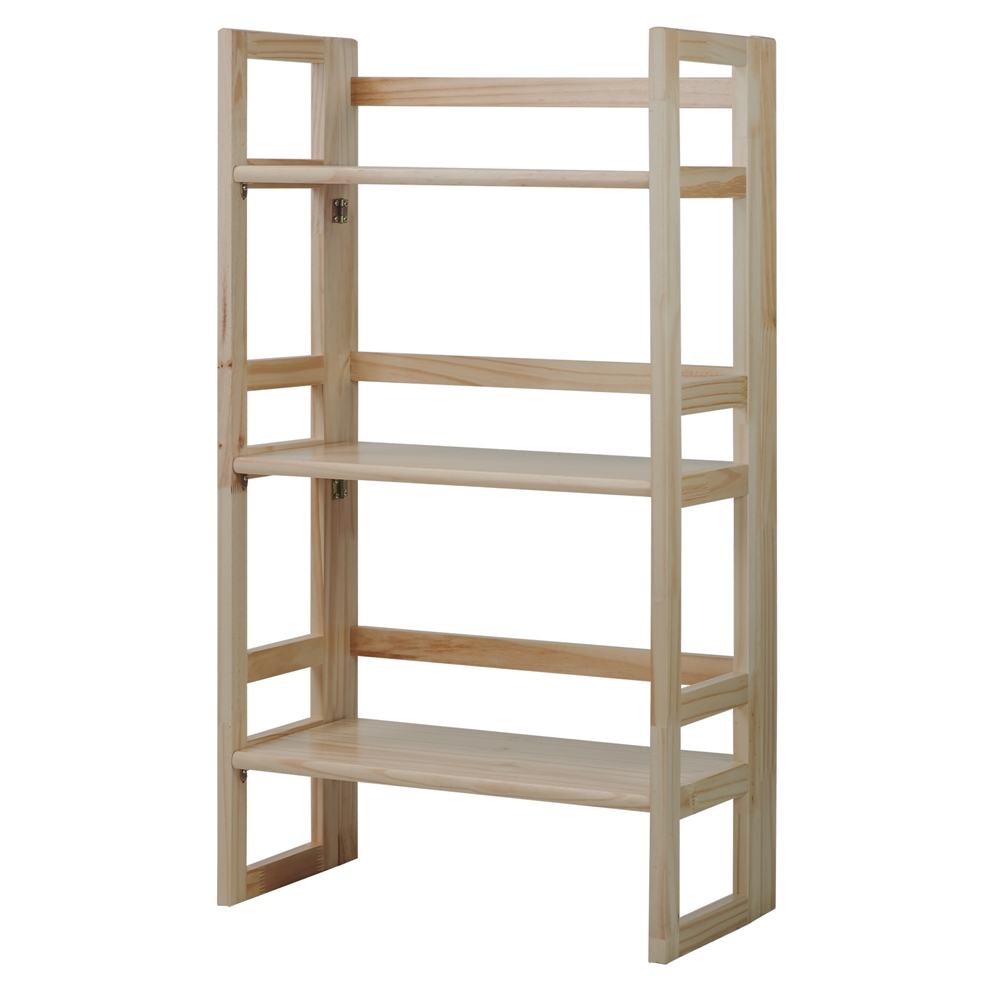 3-Shelf Folding Student Bookcase 20.75" Wide-Natural. Picture 2