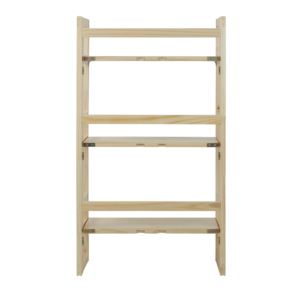 3-Shelf Folding Student Bookcase 20.75" Wide-Natural. Picture 4