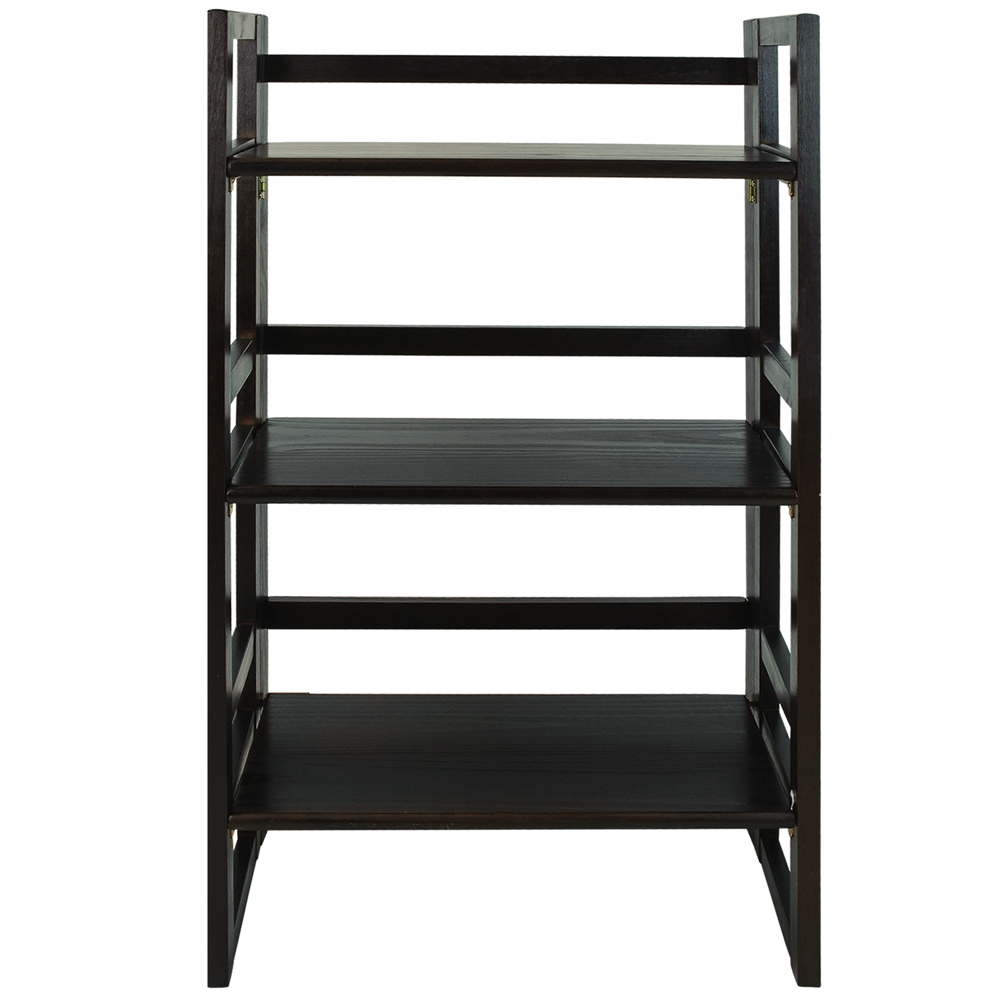 3-Shelf Folding Student Bookcase 20.75" Wide-Espresso. Picture 1