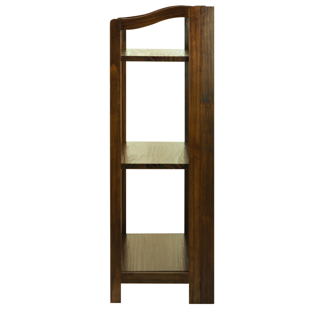 Stratford 3-Shelf Folding Bookcase-Warm Brown. Picture 2