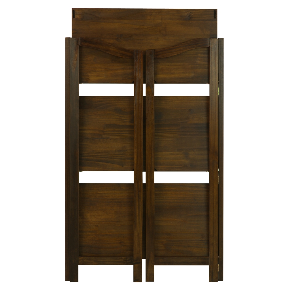 Stratford 3-Shelf Folding Bookcase-Warm Brown. Picture 5