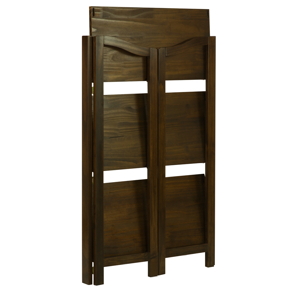 Stratford 3-Shelf Folding Bookcase-Warm Brown. Picture 6