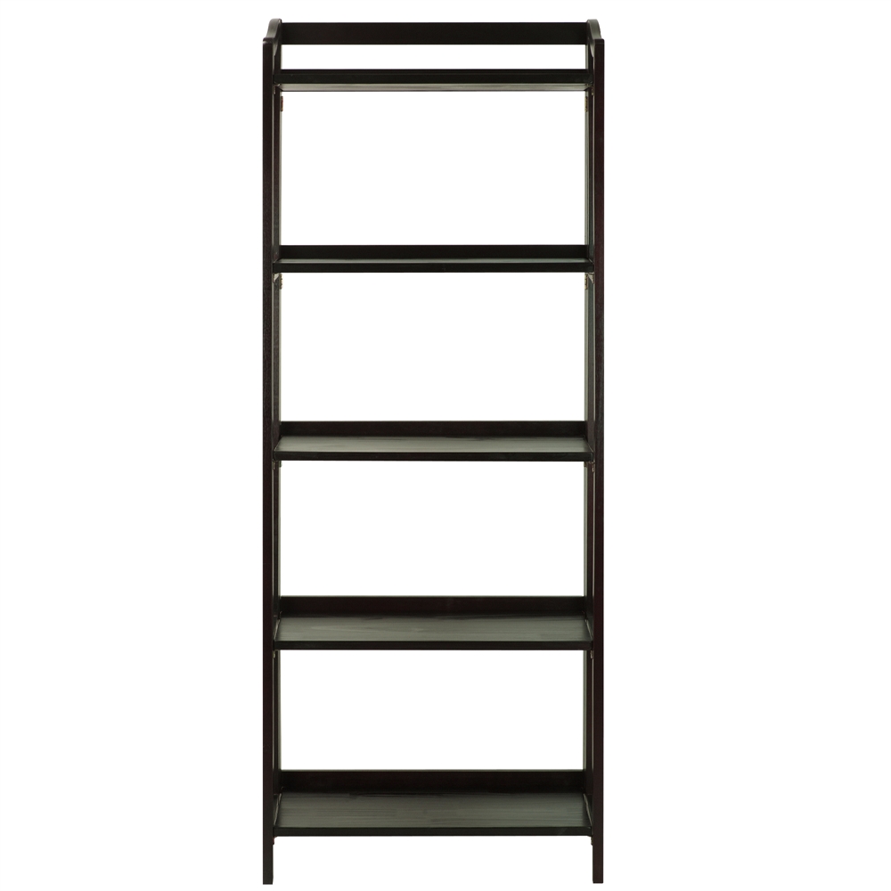 Stratford 5-Shelf Folding Bookcase-Espresso. Picture 1
