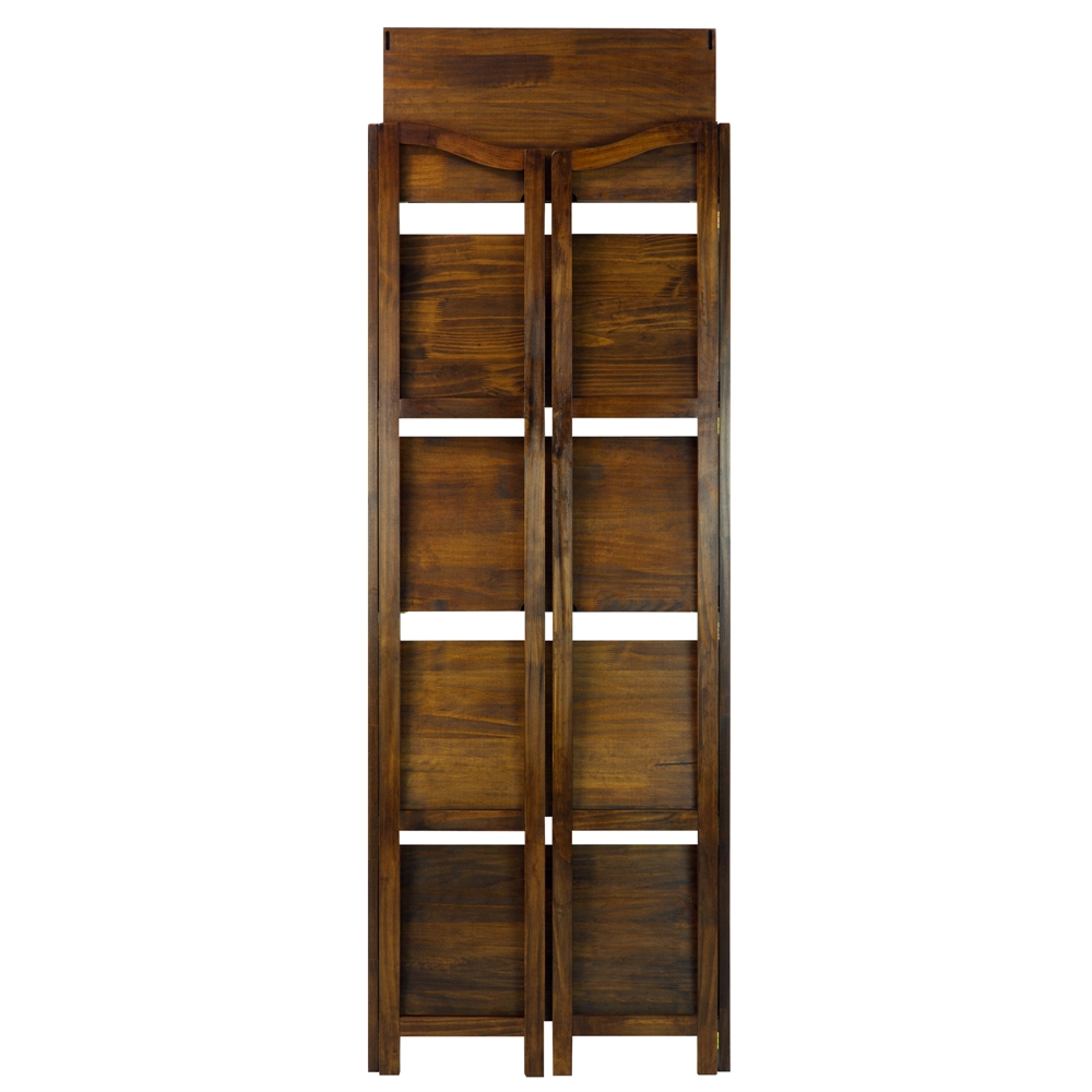 Stratford 5-Shelf Folding Bookcase-Warm Brown. Picture 5