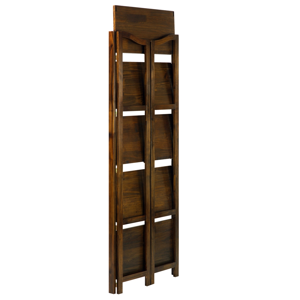Stratford 5-Shelf Folding Bookcase-Warm Brown. Picture 6