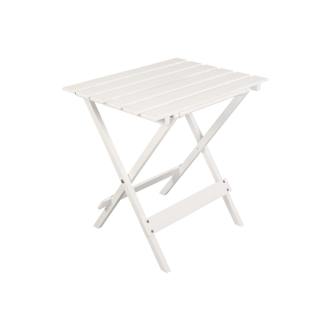 Portable Solid Wood Folding Side Table 2-Piece Set - White. Picture 8