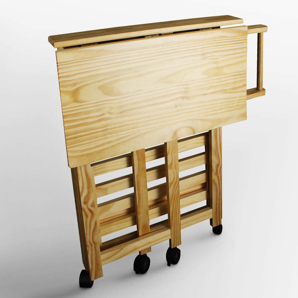 Trek Folding Kitchen Cart - Natural. Picture 11