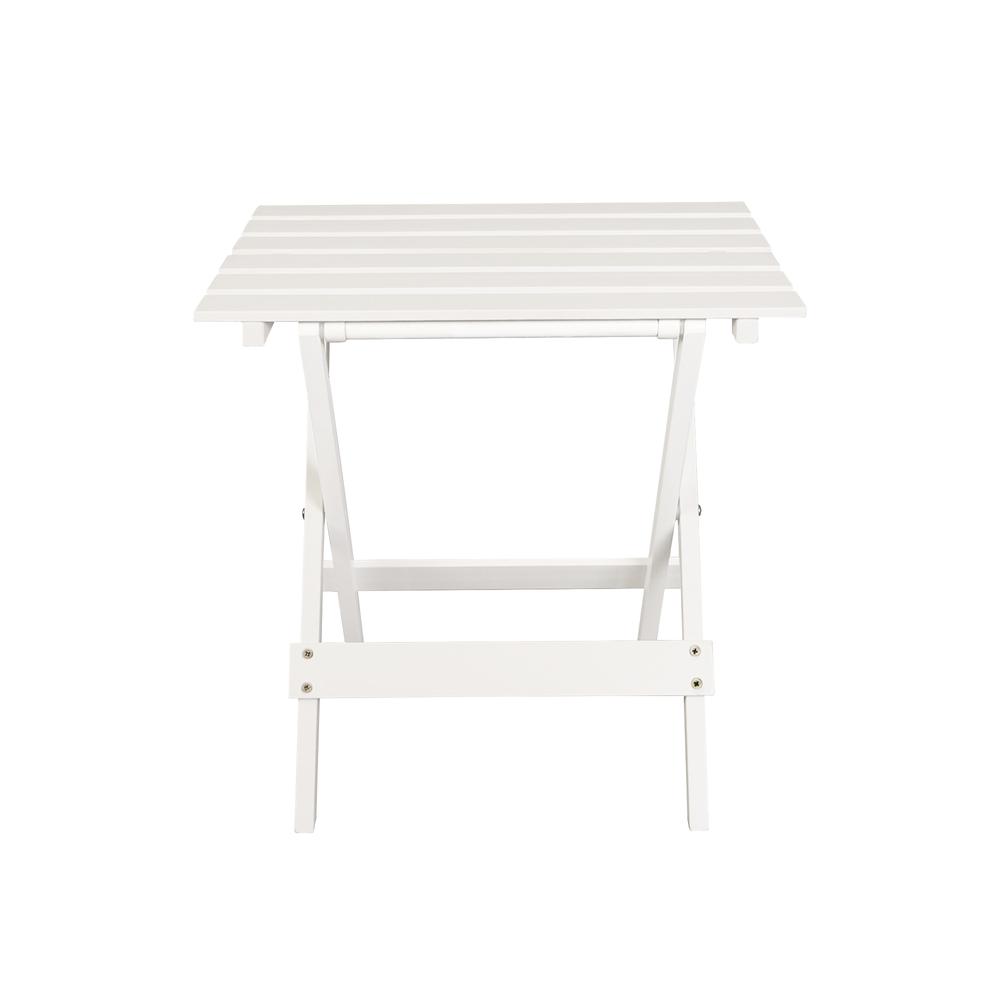 Portable Solid Wood Folding Side Table 2-Piece Set - White. Picture 17