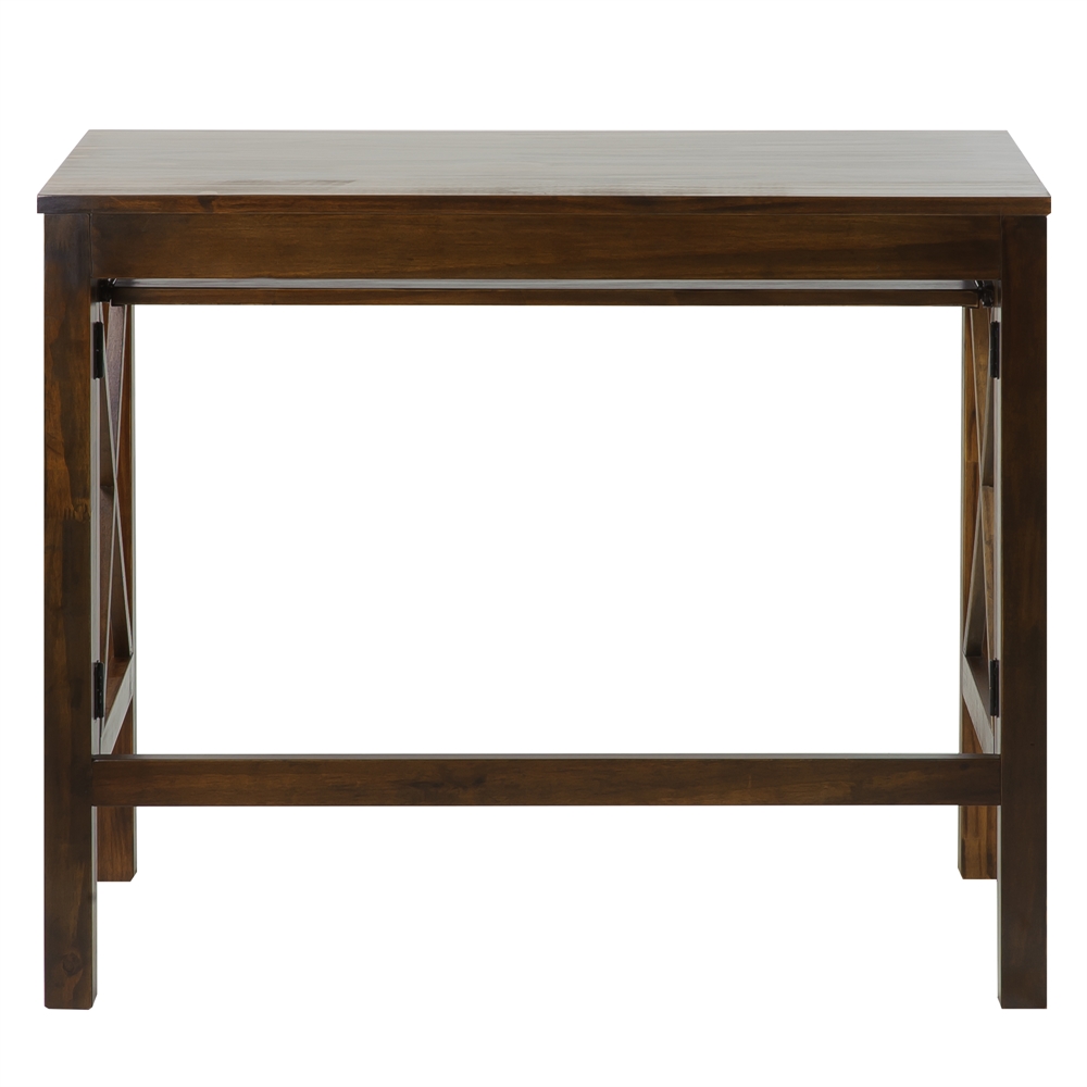 Montego Folding Desk with Pull-Out-Warm Brown. Picture 1